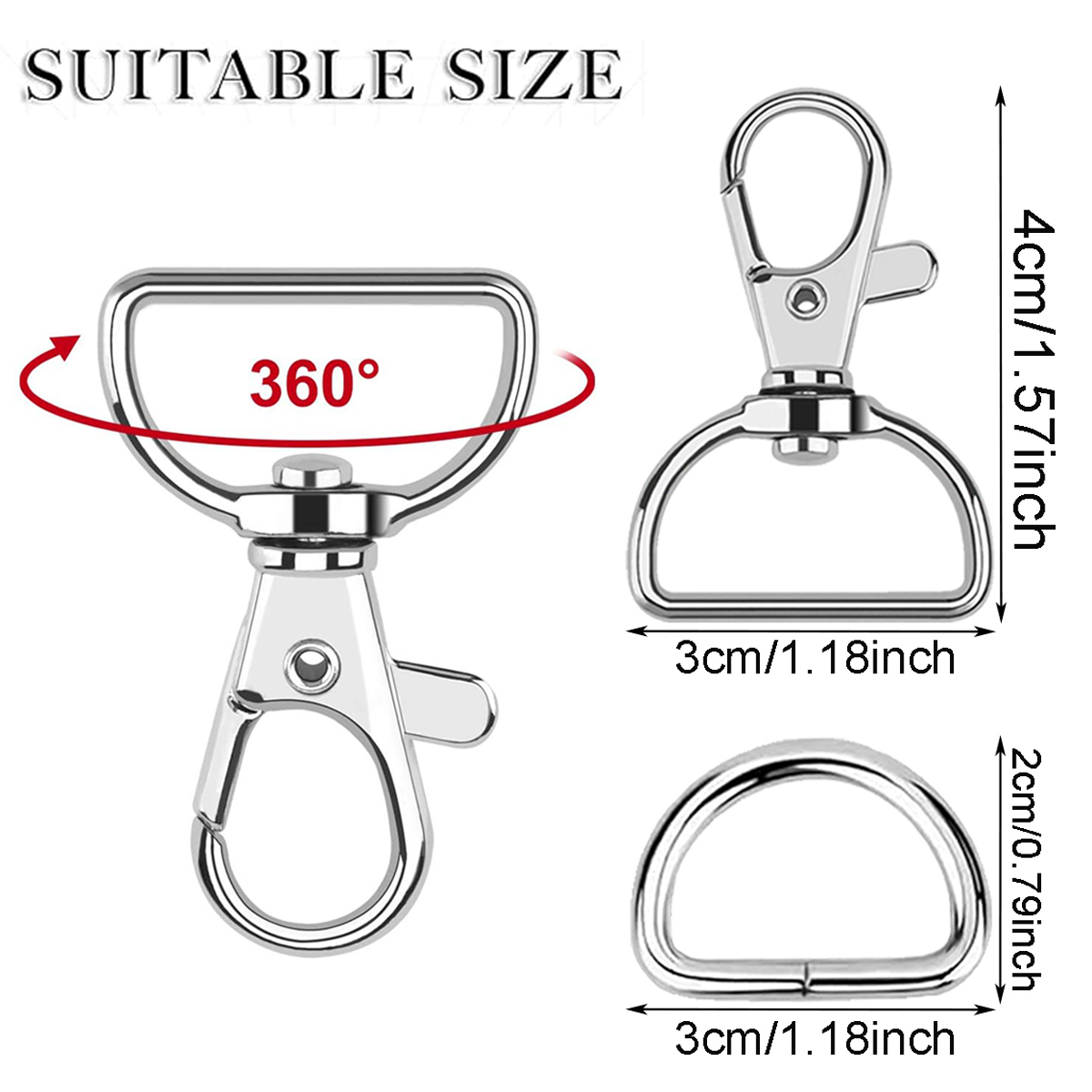 10/20 Set Large D Clip Swivel  - Fishing Swivel Connector recension och pris