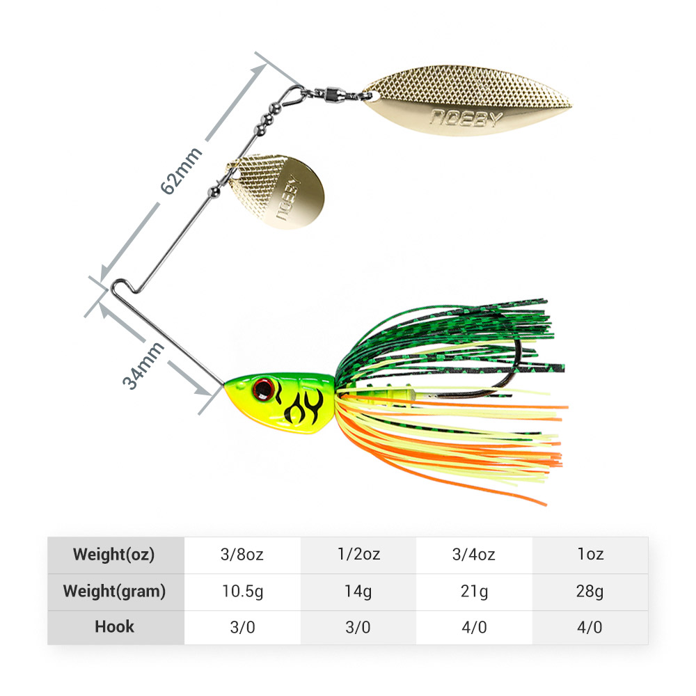 Noeby Spinnerbait 10.5g 14g 21 - Saltwater Fishing Hook recension och pris