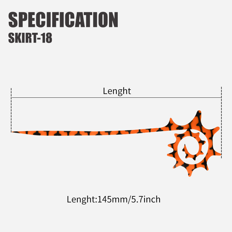 TEASER 5pcs SKIRT-18 145mm Sil - Fishing Equipment Lures recension och pris