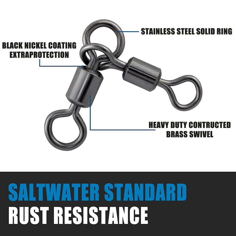 PRO BEROS 50Pcs 3 Way Swivels  - Saltwater Fishing Hook recension och pris