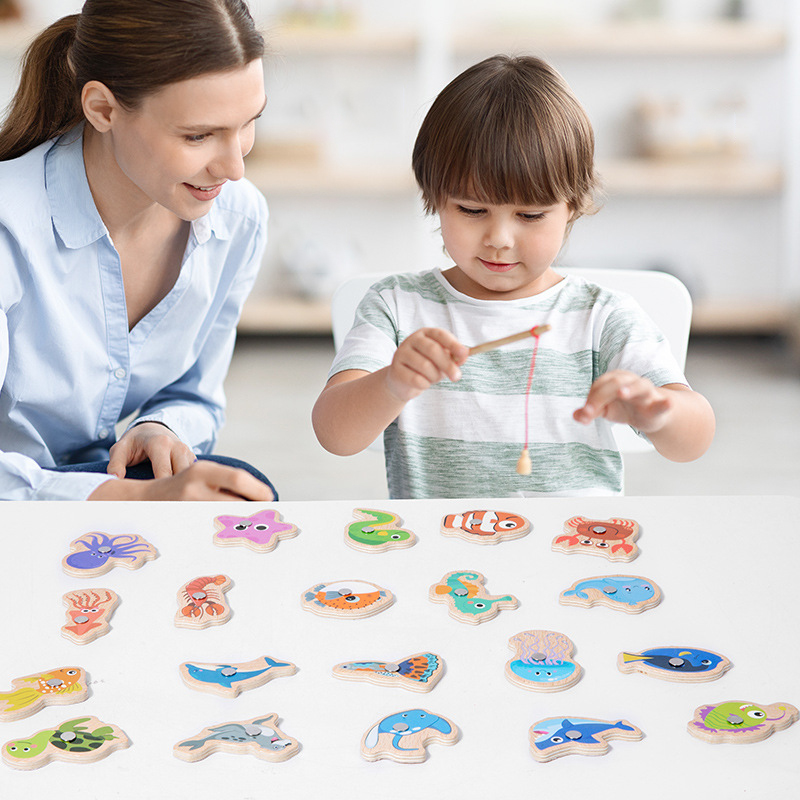 Wooden Magnetic Fishing Toys f - Fishing Equipment For Kids recension och pris