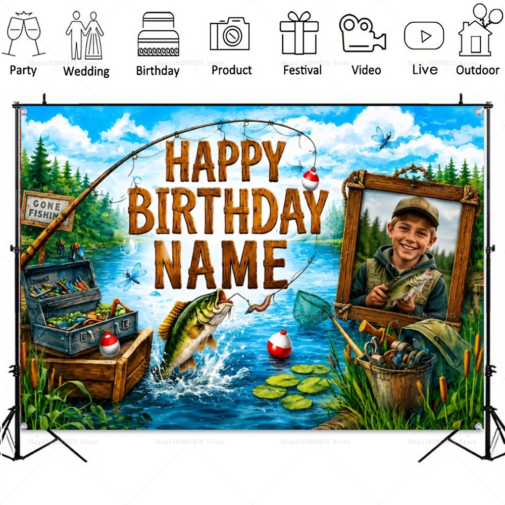 Custom Name Photo fishing-them - Fishing Equipment For Kids recension och pris