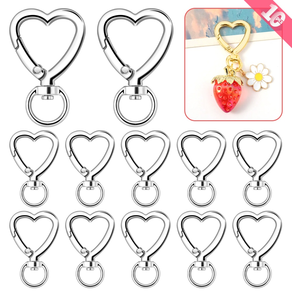 10pcs Metal Heart Lobster Claw - Fishing Swivel Connector recension och pris