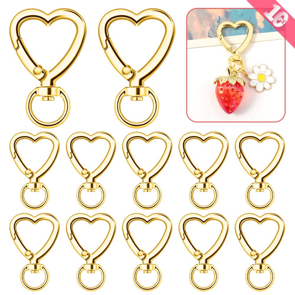 10pcs Metal Heart Lobster Claw - Fishing Swivel Connector recension och pris