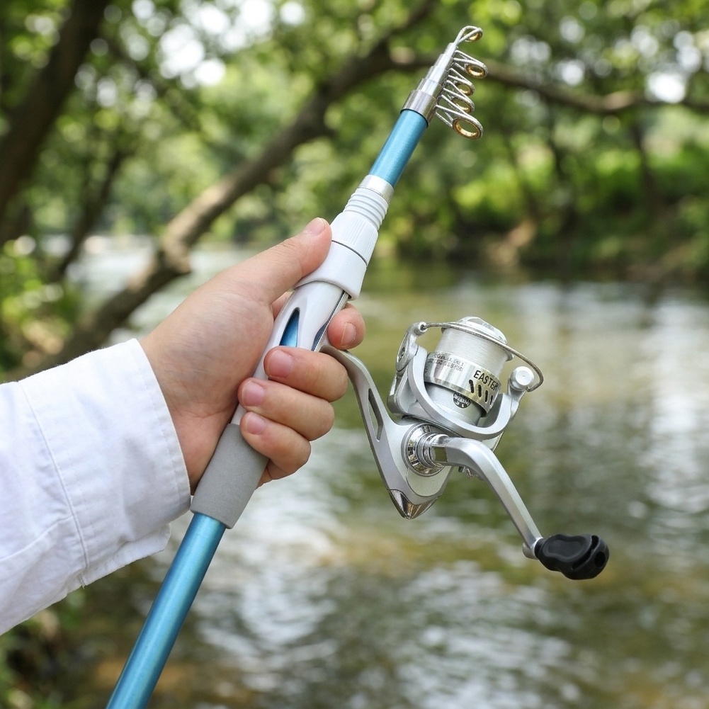 Blue White 1.8M Fishing Rod Re - Fishing Equipment For Kids recension och pris